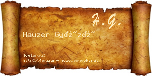 Hauzer Győző névjegykártya